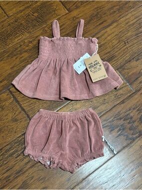 easy peasy Kids Matching Set in Dusty Rose - Organic Cotton